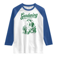 Funny Gardening Because Murder Is Wrong Raglan Shirt Plant Lady - Wonder Print Shop