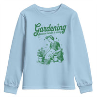 Funny Gardening Because Murder Is Wrong Youth Sweatshirt Plant Lady - Wonder Print Shop