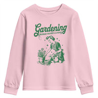 Funny Gardening Because Murder Is Wrong Youth Sweatshirt Plant Lady - Wonder Print Shop