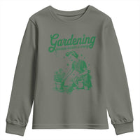 Funny Gardening Because Murder Is Wrong Youth Sweatshirt Plant Lady - Wonder Print Shop