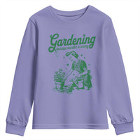 Funny Gardening Because Murder Is Wrong Youth Sweatshirt Plant Lady - Wonder Print Shop