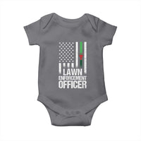 Funny Lawn Enforcement Officer Baby Onesie Gardening Lawn Mower American Flag - Wonder Print Shop