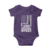 Funny Lawn Enforcement Officer Baby Onesie Gardening Lawn Mower American Flag - Wonder Print Shop