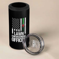 Funny Lawn Enforcement Officer 4 in 1 Can Cooler Tumbler Gardening Lawn Mower American Flag - Wonder Print Shop