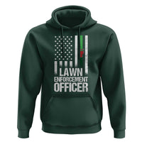 Funny Lawn Enforcement Officer Hoodie Gardening Lawn Mower American Flag - Wonder Print Shop