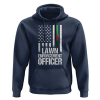 Funny Lawn Enforcement Officer Hoodie Gardening Lawn Mower American Flag - Wonder Print Shop