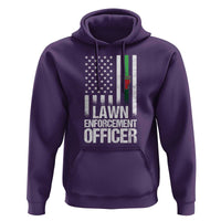 Funny Lawn Enforcement Officer Hoodie Gardening Lawn Mower American Flag - Wonder Print Shop