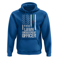 Funny Lawn Enforcement Officer Hoodie Gardening Lawn Mower American Flag - Wonder Print Shop