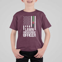 Funny Lawn Enforcement Officer T Shirt For Kid Gardening Lawn Mower American Flag - Wonder Print Shop