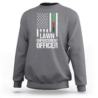 Funny Lawn Enforcement Officer Sweatshirt Gardening Lawn Mower American Flag - Wonder Print Shop