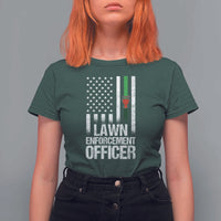 Funny Lawn Enforcement Officer T Shirt For Women Gardening Lawn Mower American Flag - Wonder Print Shop