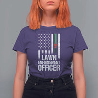 Funny Lawn Enforcement Officer T Shirt For Women Gardening Lawn Mower American Flag - Wonder Print Shop