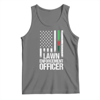 Funny Lawn Enforcement Officer Tank Top Gardening Lawn Mower American Flag - Wonder Print Shop