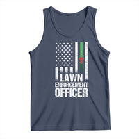 Funny Lawn Enforcement Officer Tank Top Gardening Lawn Mower American Flag - Wonder Print Shop