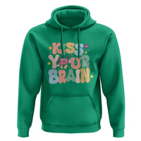 Funny Special Education Teacher Hoodie Kiss Your Brain Retro Groove Flower Star - Wonder Print Shop