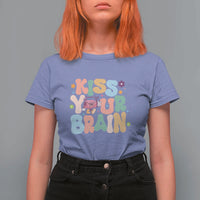 Funny Special Education Teacher T Shirt For Women Kiss Your Brain Retro Groove Flower Star - Wonder Print Shop