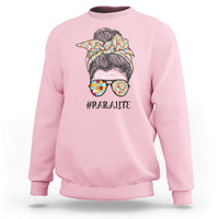 Paraprofessional Teacher Sweatshirt Para Life Messy Bun Sunglasses School Supplies - Wonder Print Shop