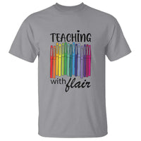 Funny Teacher T Shirt Teaching With Flair Colorful Pen Back To School - Wonder Print Shop