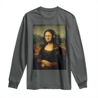 Funny Mona Lisa Bass Face Music Lovers DJs Long Sleeve Shirt
