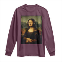 Funny Mona Lisa Bass Face Music Lovers DJs Long Sleeve Shirt