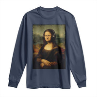 Funny Mona Lisa Bass Face Music Lovers DJs Long Sleeve Shirt