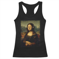 Funny Mona Lisa Bass Face Music Lovers DJs Racerback Tank Top