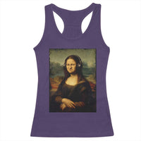 Funny Mona Lisa Bass Face Music Lovers DJs Racerback Tank Top