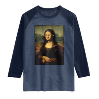 Funny Mona Lisa Bass Face Music Lovers DJs Raglan Shirt