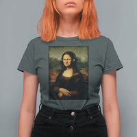 Funny Mona Lisa Bass Face Music Lovers DJs T Shirt For Women