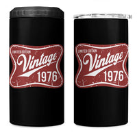 50th Birthday Beer Lover Vintage 1976 Limited Edition 4 in 1 Can Cooler Tumbler Red Metal Beer Soft Sign Graphic