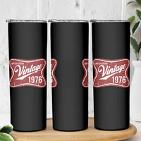 50th Birthday Beer Lover Vintage 1976 Limited Edition Skinny Tumbler Red Metal Beer Soft Sign Graphic