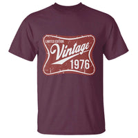 50th Birthday Beer Lover Vintage 1976 Limited Edition T Shirt Red Metal Beer Soft Sign Graphic