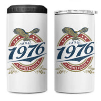50th Birthday Beer Lover Vintage 1976 Limited Edition 4 in 1 Can Cooler Tumbler Bald Eagle