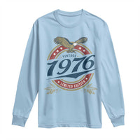 50th Birthday Beer Lover Vintage 1976 Limited Edition Long Sleeve Shirt Bald Eagle