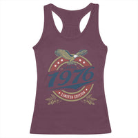 50th Birthday Beer Lover Vintage 1976 Limited Edition Racerback Tank Top Bald Eagle