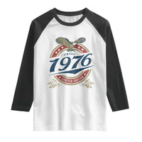 50th Birthday Beer Lover Vintage 1976 Limited Edition Raglan Shirt Bald Eagle
