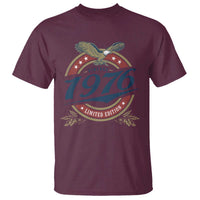 50th Birthday Beer Lover Vintage 1976 Limited Edition T Shirt Bald Eagle