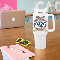 50th Birthday Beer Lover Vintage 1976 Limited Edition Tumbler With Handle Bald Eagle