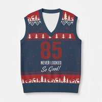 85 Never Looked So Good Funny 85th Birthday V-Neck Knit Sweater Vest