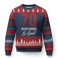 70 Never Looked So Good Funny 70th Birthday Ugly Christmas Sweater