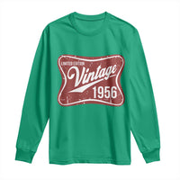 70th Birthday Beer Lover Vintage 1956 Limited Edition Long Sleeve Shirt Red Metal Beer Soft Sign Graphic