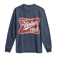 70th Birthday Beer Lover Vintage 1956 Limited Edition Long Sleeve Shirt Red Metal Beer Soft Sign Graphic