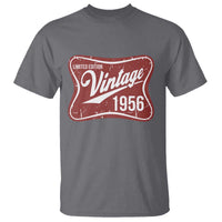 70th Birthday Beer Lover Vintage 1956 Limited Edition T Shirt Red Metal Beer Soft Sign Graphic