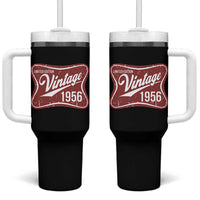 70th Birthday Beer Lover Vintage 1956 Limited Edition Tumbler With Handle Red Metal Beer Soft Sign Graphic