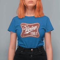 65th Birthday Beer Lover Vintage 1961 Limited Edition T Shirt For Women Red Metal Beer Soft Sign Graphic