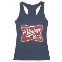 60th Birthday Beer Lover Vintage 1966 Limited Edition Racerback Tank Top Red Metal Beer Soft Sign Graphic