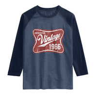 60th Birthday Beer Lover Vintage 1966 Limited Edition Raglan Shirt Red Metal Beer Soft Sign Graphic
