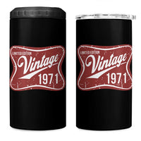 55th Birthday Beer Lover Vintage 1971 Limited Edition 4 in 1 Can Cooler Tumbler Red Metal Beer Soft Sign Graphic