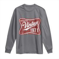 55th Birthday Beer Lover Vintage 1971 Limited Edition Long Sleeve Shirt Red Metal Beer Soft Sign Graphic
