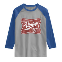 55th Birthday Beer Lover Vintage 1971 Limited Edition Raglan Shirt Red Metal Beer Soft Sign Graphic